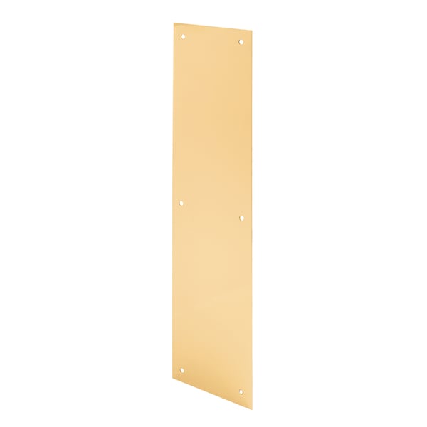 Door Push Plate, 4 in. x 16 in., Bright Brass Single Pack